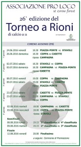Calendario torneo a rioni 2016senza sponsor